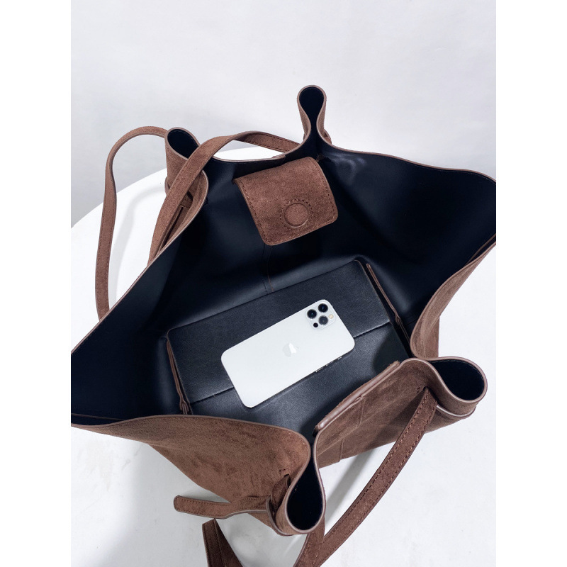 Casual Style None Solid Color Suede Women's Tote Bags Picture3