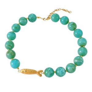 Simple Series Retro Heart Beads Gradient Color Stainless Steel Waterproof   Gold Color  Women's Beaded Necklaces h5 Picture5