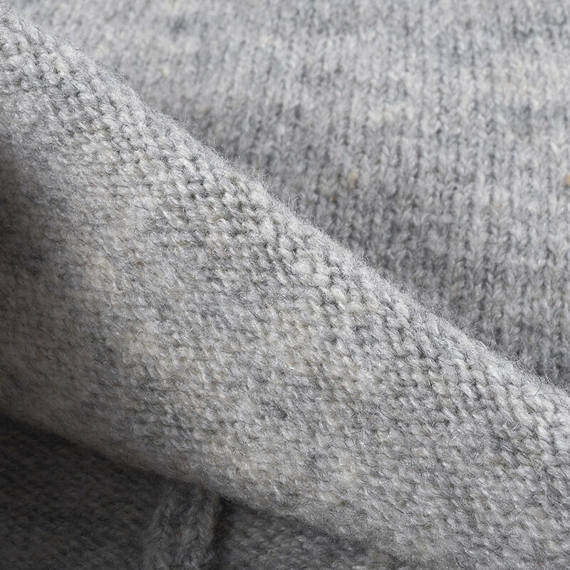 Solid Color Wool Polyester Blend Knitted Beanie h5Picture4