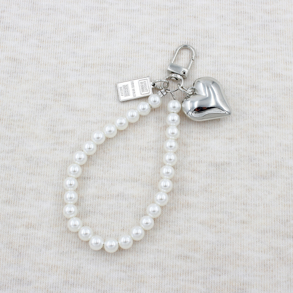 Simple Series Elegant Letter Heart Beads Imitation Pearl Artificial Pearl Phone Chain h5Picture3