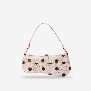 Streetwear Style Printed Polka Dots Fabric Women's Saddle Bag h5 Picture3