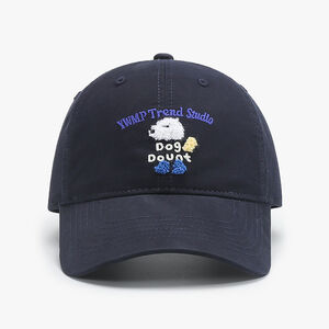 Cappellino Da Baseball Da Donna In Cotone Con Ricamo Di Una Lettera E Un Cane. h5