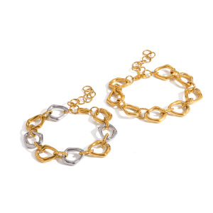 Stainless Steel Waterproof Gold Color Women's Chain Bracelets h5 Picture4