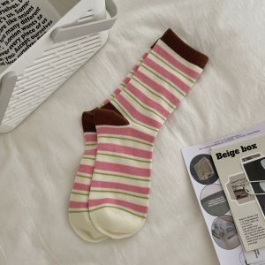 Basic Stripes Color Clash Mid-Calf Socks h5