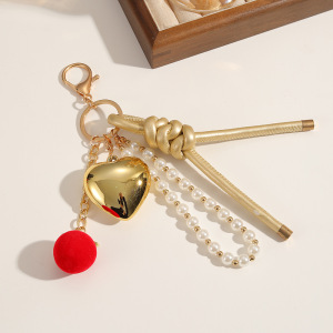 Simple Series Daily Heart Twist Beads Alloy Bag Charms h5 Picture3