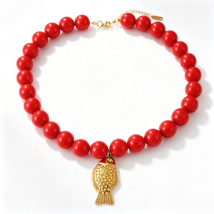 Beads Resin Stainless Steel Women's Beaded Necklaces h5 