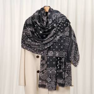 Ethnic Series Bohemian Solid Color Paisley Pattern Polyester Winter Scarves h5 