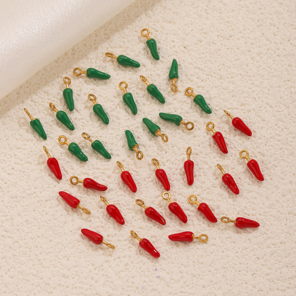 Simple Series Diy Chili Stainless Steel Waterproof   Gold Color  Women's Pendants Picture3