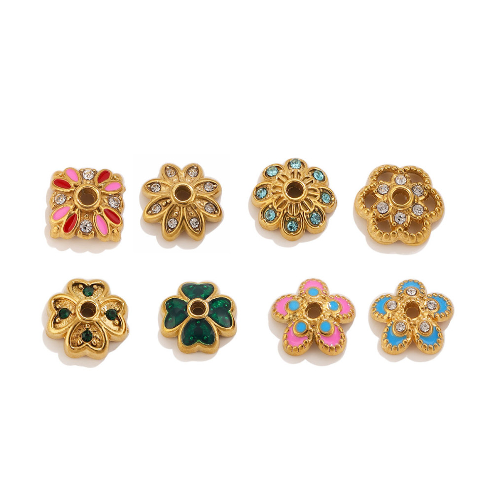 Simple Series Diy Flower Mixed Color Stainless Steel Waterproof Gold Color Spacer Beads h5Picture4