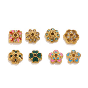 Simple Series Diy Flower Mixed Color Stainless Steel Waterproof Gold Color Spacer Beads h5 Picture4