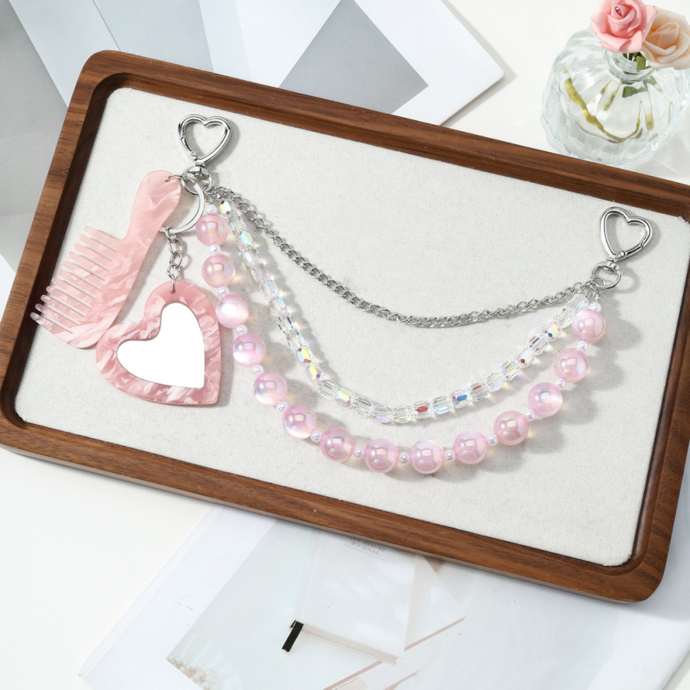 Simple Series Daily Heart Beads Chain Alloy Bag Charms Picture5