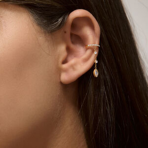 Elegantes Pendientes De Mujer Con Borla, De Acero Inoxidable, Impermeables, Color Dorado Y Circonitas. h5 Imagen2
