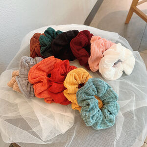 Simple Series Daily Solid Color Woven Polyester Scrunchies h5 Picture2