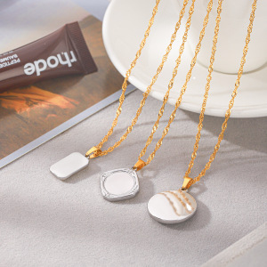 Simple Series Daily Sun Moon Stainless Steel Waterproof Gold Color Women's Pendant Necklaces h5 Picture7