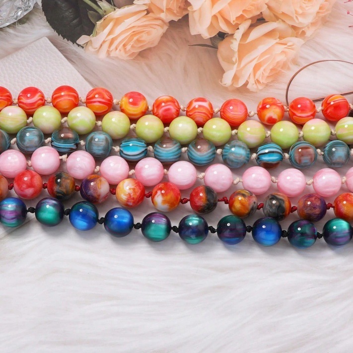 Simple Series Sweet Beads Gradient Color Acrylic Women's Beaded Necklaces Picture3