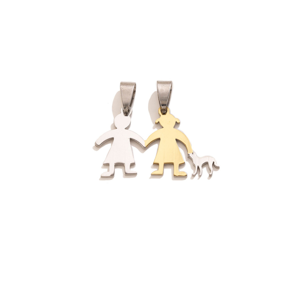 Simple Series Diy Irregular Shape Figure Stainless Steel Waterproof   Gold Color  Women's Pendants 