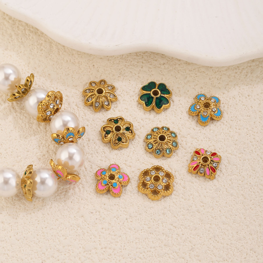 Simple Series Diy Flower Mixed Color Stainless Steel Waterproof Gold Color Spacer Beads h5Picture2