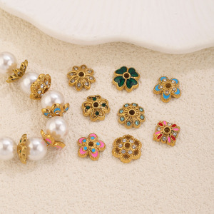 Simple Series Diy Flower Mixed Color Stainless Steel Waterproof Gold Color Spacer Beads h5 Picture2