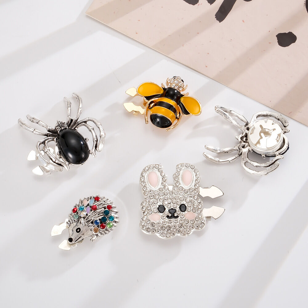 Luxurious Series Cute Animal Cartoon Mixed Color Alloy Rhinestone Cufflinks h5Picture3