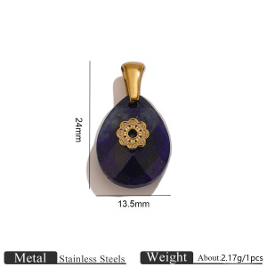Classic Series Diy Droplet Gradient Color Natural Stones   Gold Color  Women's Pendants h5 