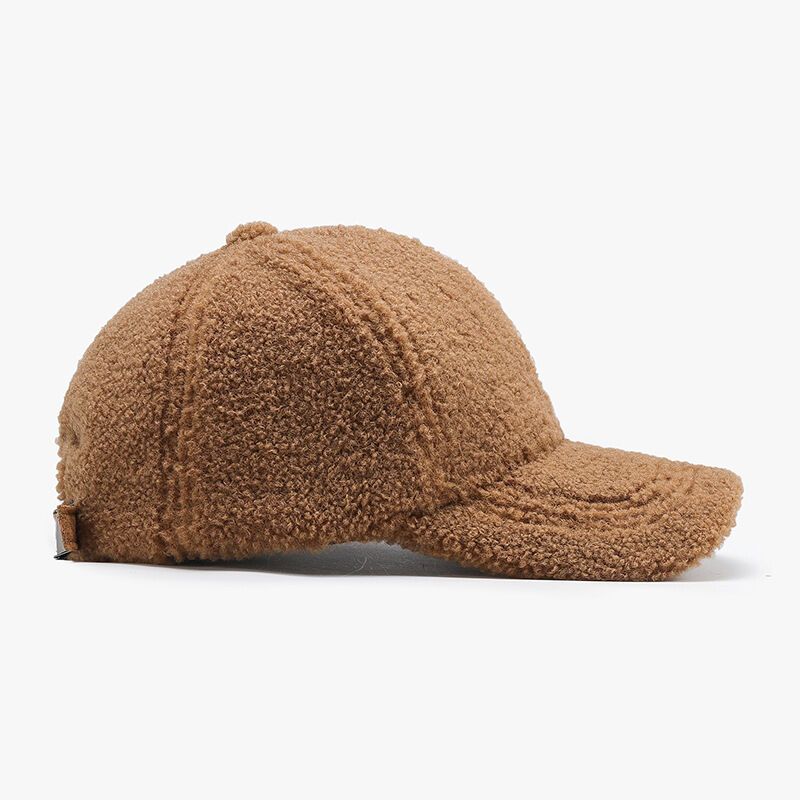 Simple Solid Color Sherpa Baseball Cap h5Picture3