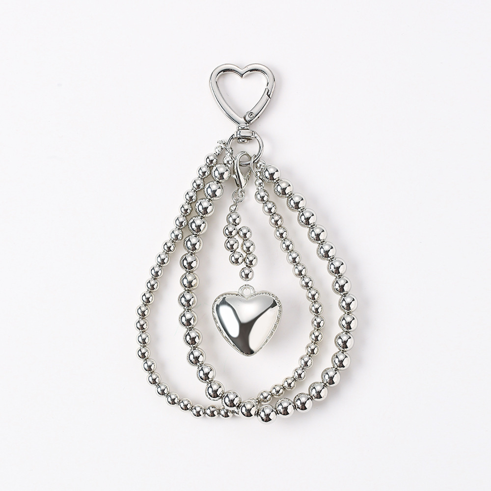 Simple Series Daily Heart Solid Color Beads Alloy Bag Charms Picture2