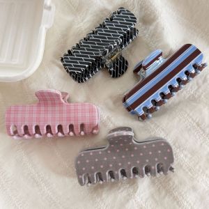 Simple Series Daily Stripe Plaid Polka Dots Mixed Color Acrylic Hair Claws h5 Picture2