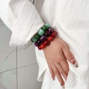 Simple Series Retro Irregular Shape Beads Gradient Color Acrylic Women's Beaded Bracelets h5 Picture2