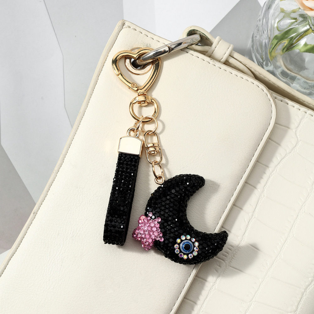 Luxurious Series Daily Devil's Eye Star Moon Alloy Rhinestone Keychain h5Picture5