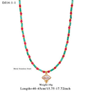Romantic Series Sweet Beads Mixed Color Natural Stones Women's Beaded Necklaces h5