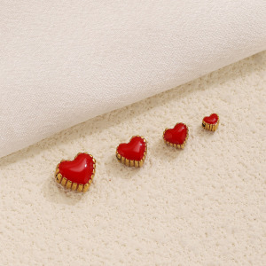 Simple Series Diy Heart Stainless Steel Waterproof Gold Color Beads h5 Picture4