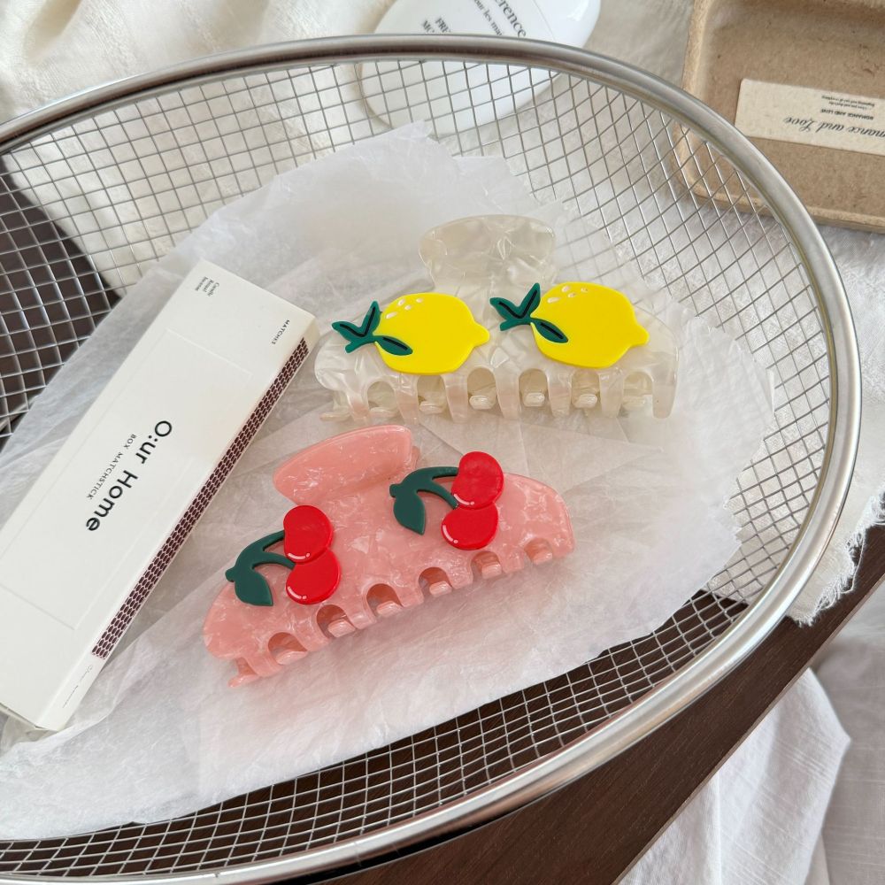 Simple Series Daily Fruit Cherry Acetate Hair Claws Picture4