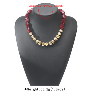 Simple Series Retro Irregular Shape Beads Acrylic Women's Beaded Necklaces h5 