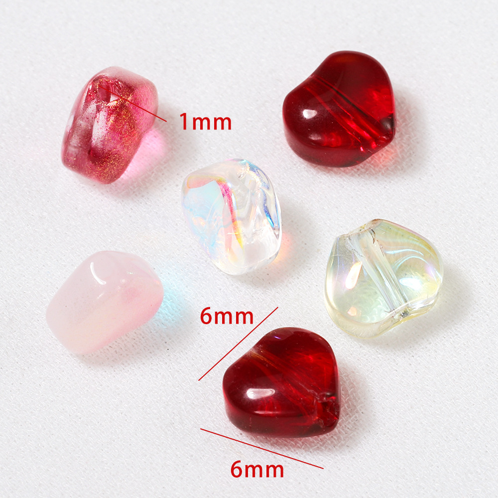 Simple Series Diy Heart Glaze Beads Picture3