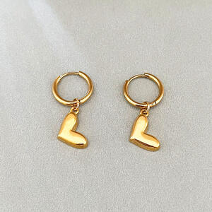 Simple Series Daily Heart Butterfly Roestvrijstalen Waterdichte Goudkleurige Oorringen Voor Dames h5