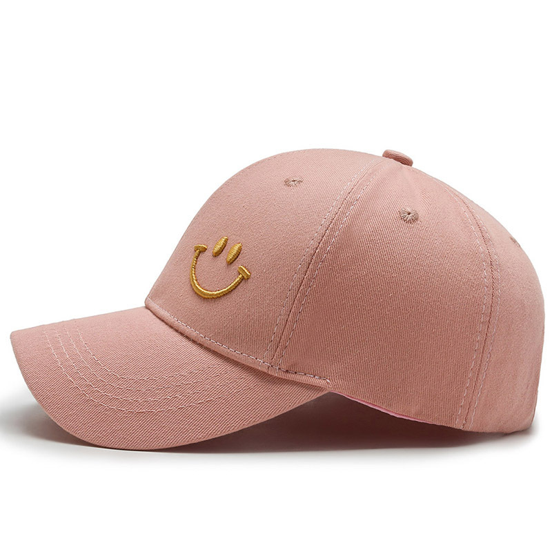 Simple Series Daily Solid Color Smiling Face Cotton Baseball Cap h5Picture3