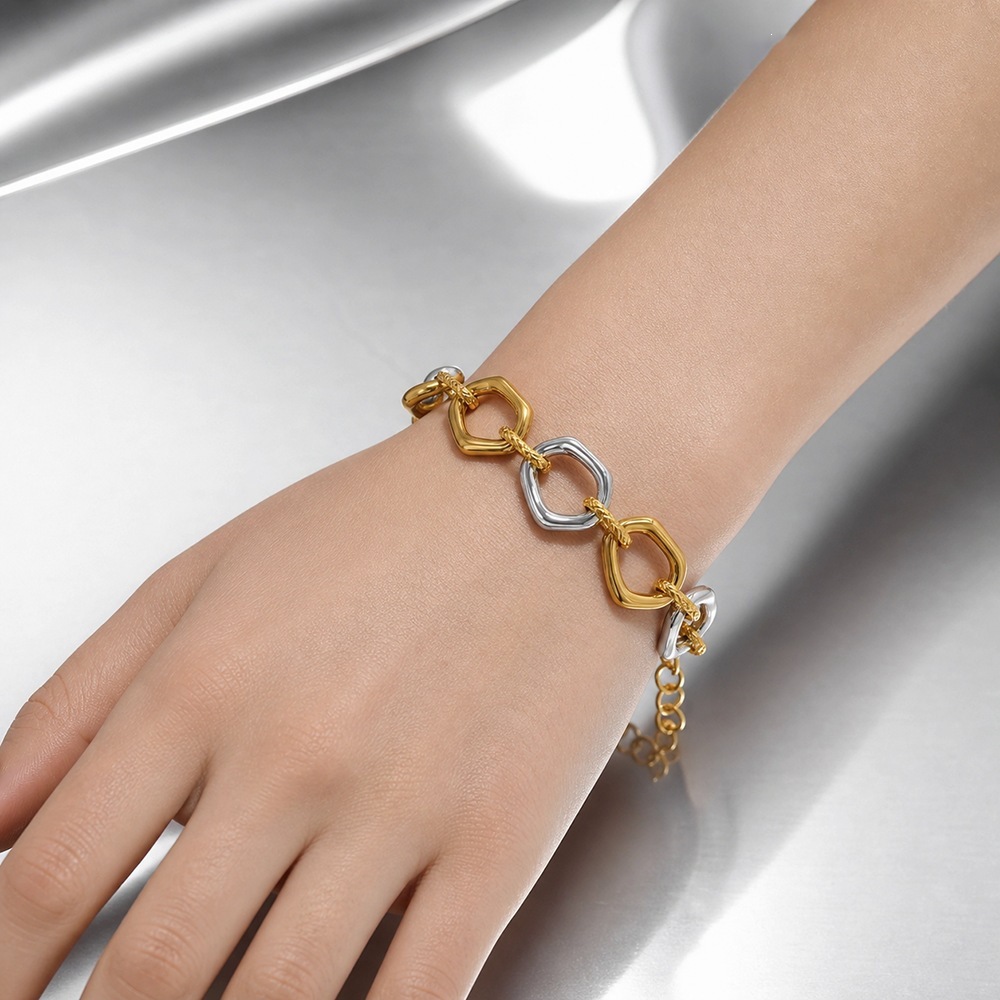 Stainless Steel Waterproof Gold Color Women's Chain Bracelets Picture3