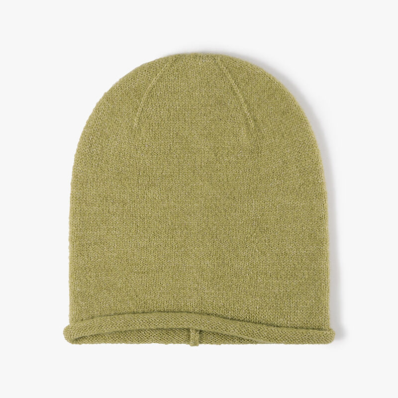 Solid Color Wool Polyester Blend Knitted Beanie