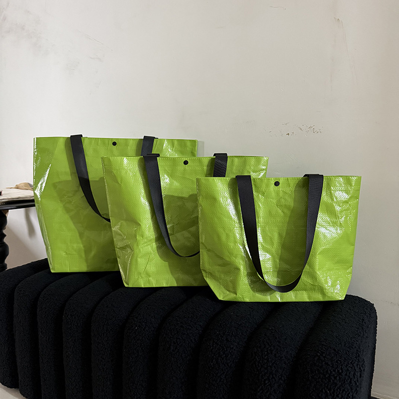 Casual Style Woven Solid Color Woven Pp Women's Square Shopper Bags h5Picture2