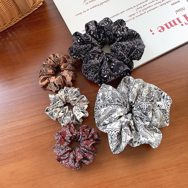 Ethnic Series Casual Solid Color Paisley Pattern Polyester Scrunchies