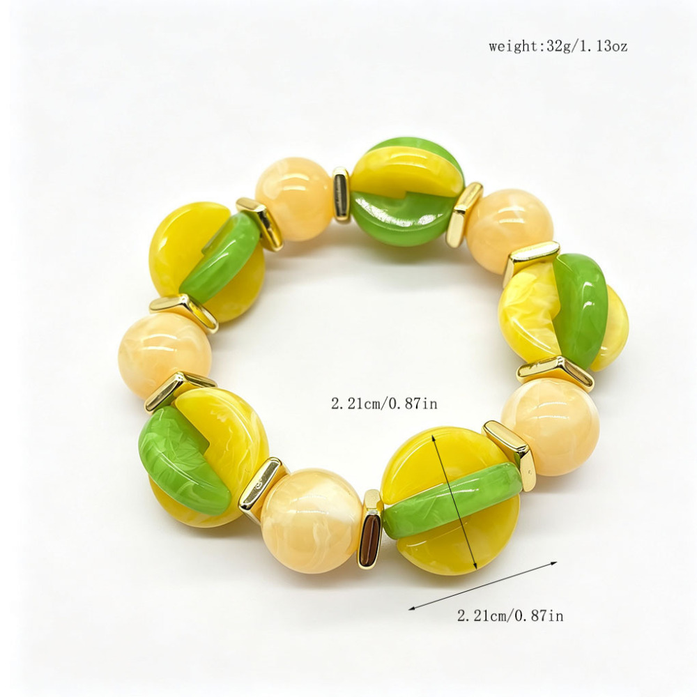 Mixed Color Disk-Shaped Acrylic Women's Beaded Bracelets Picture3