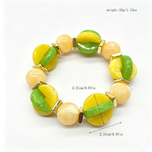 Mixed Color Disk-Shaped Acrylic Women's Beaded Bracelets h5 Picture3