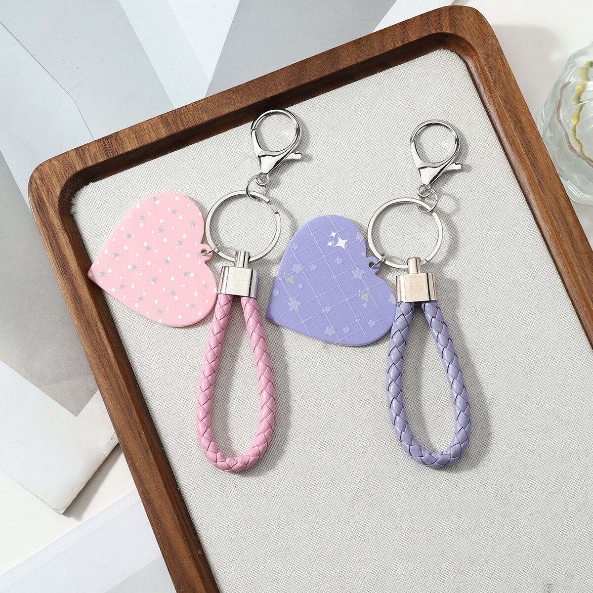 Llaveros Sencillos De Aleación Con Forma De Estrella Y Corazón De Color Sólido De La Serie Daily Heart h5 Imagen3