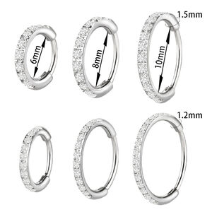 Conjunto De Pendientes Para Mujer Simple Series Daily Circle De Acero Inoxidable, Resistentes Al Agua Y Con Circonitas Color Oro. h5 Imagen4