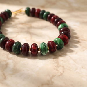 Simple Series Retro Beads Mixed Color Acrylic   Gold Color  Women's Beaded Necklaces h5 Picture4