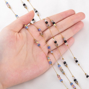 Simple Series Diy Beads Chain Stainless Steel Waterproof Gold Color Stringing Materials h5 Picture5