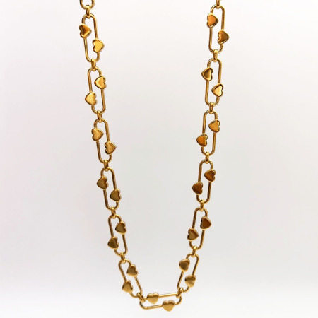 Simple Heart Stainless Steel Waterproof Gold Color Women's Chain Necklaces 2