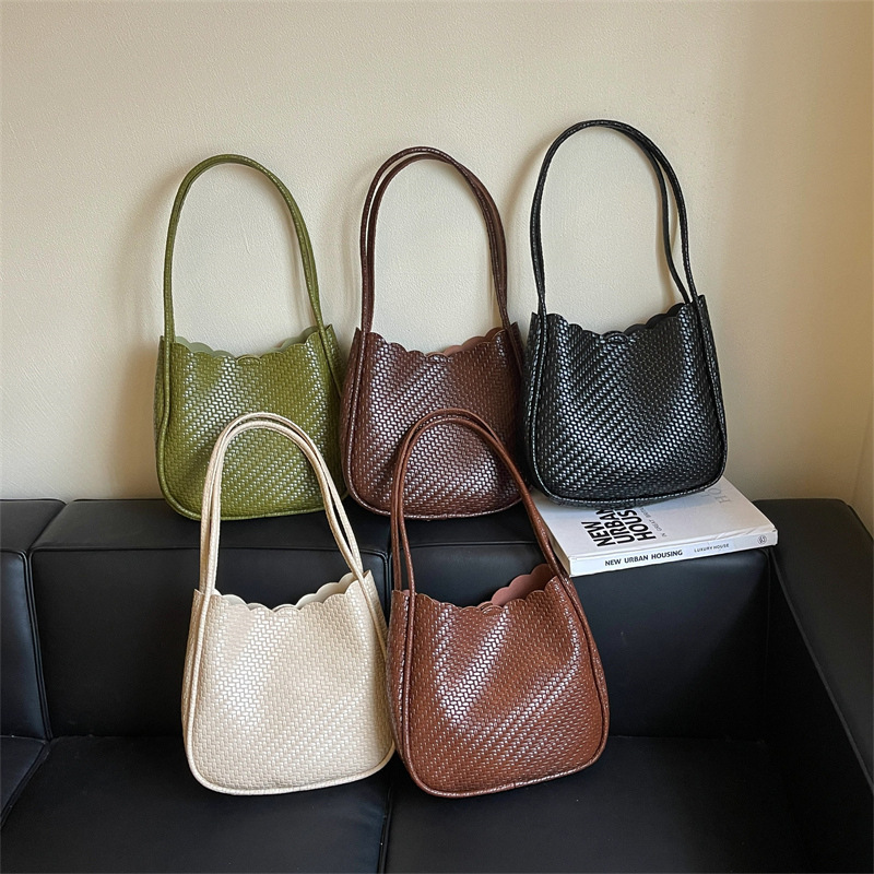 Office Style Woven Solid Color Pu Women's Tote Bag h5Picture5