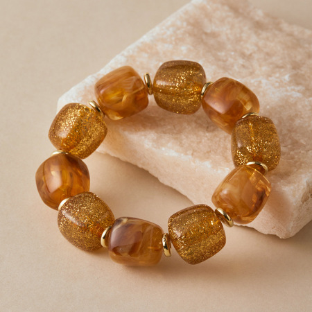 Simple Series Retro Irregular Shape Gradient Color Acrylic Women's Beaded Bracelets 2