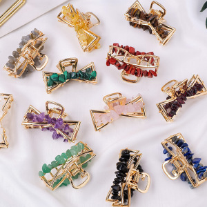 Simple Series Elegant Irregular Shape Beads Gradient Color Crystal Crystal Natural Stone Hair Claws h5 Picture2